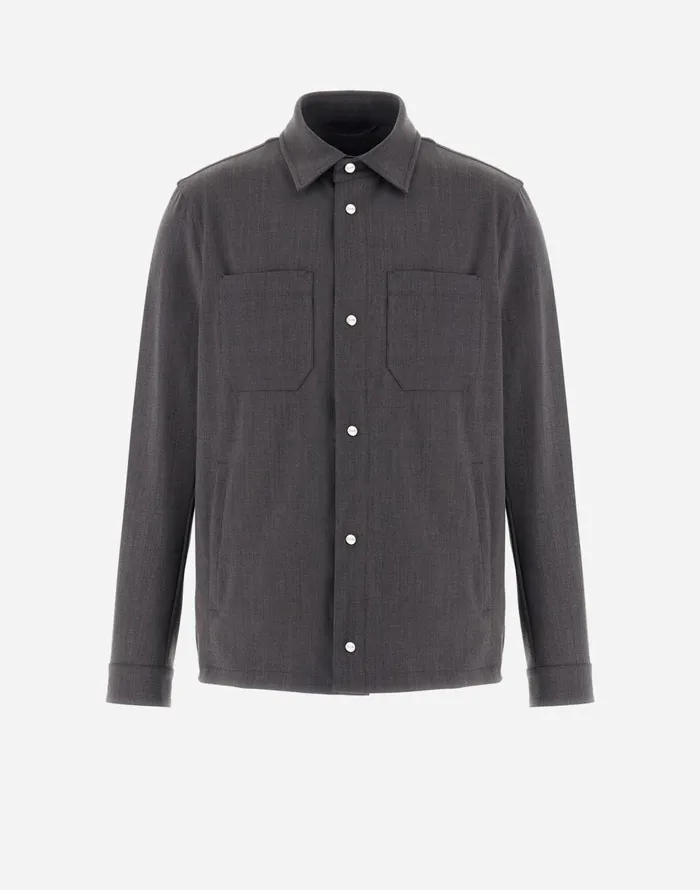 Herno SHIRT IN SOFT WOOL Iron Men Shackets
