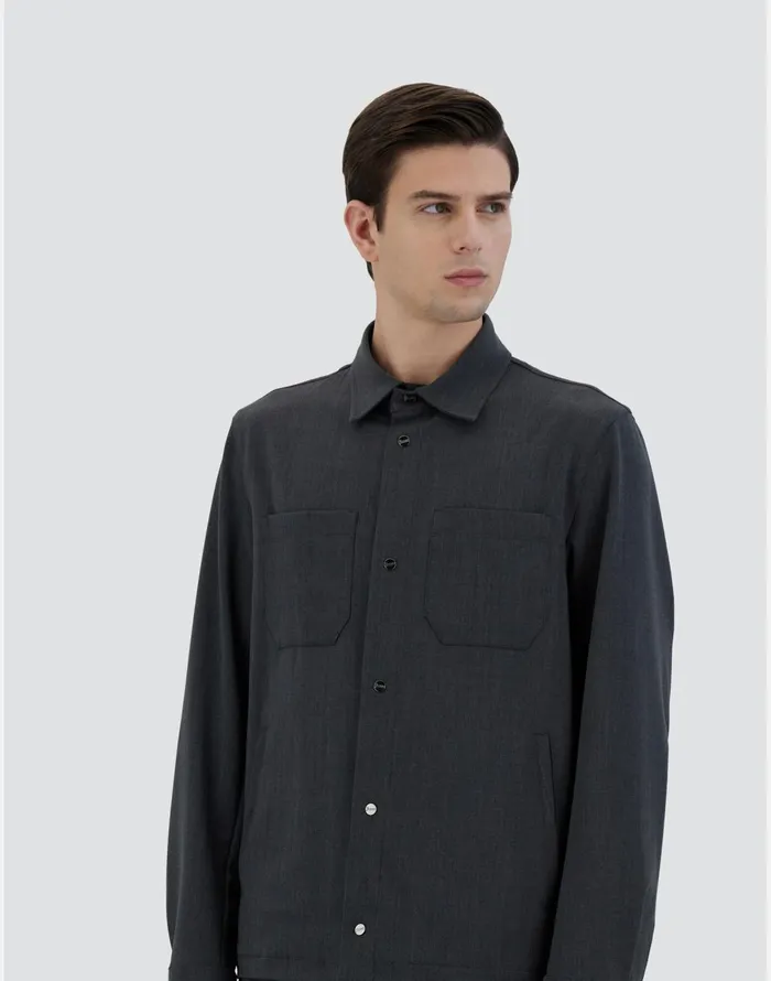 Herno SHIRT IN SOFT WOOL Iron Men Shackets