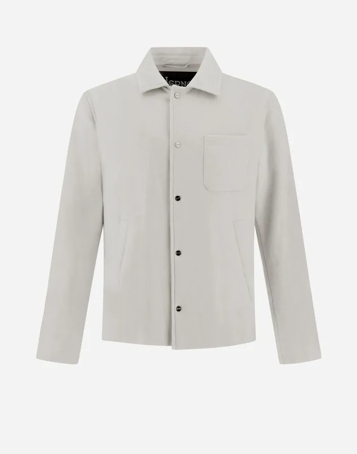 Herno SHIRT IN WOOL FLANNEL Chantilly Men Shackets