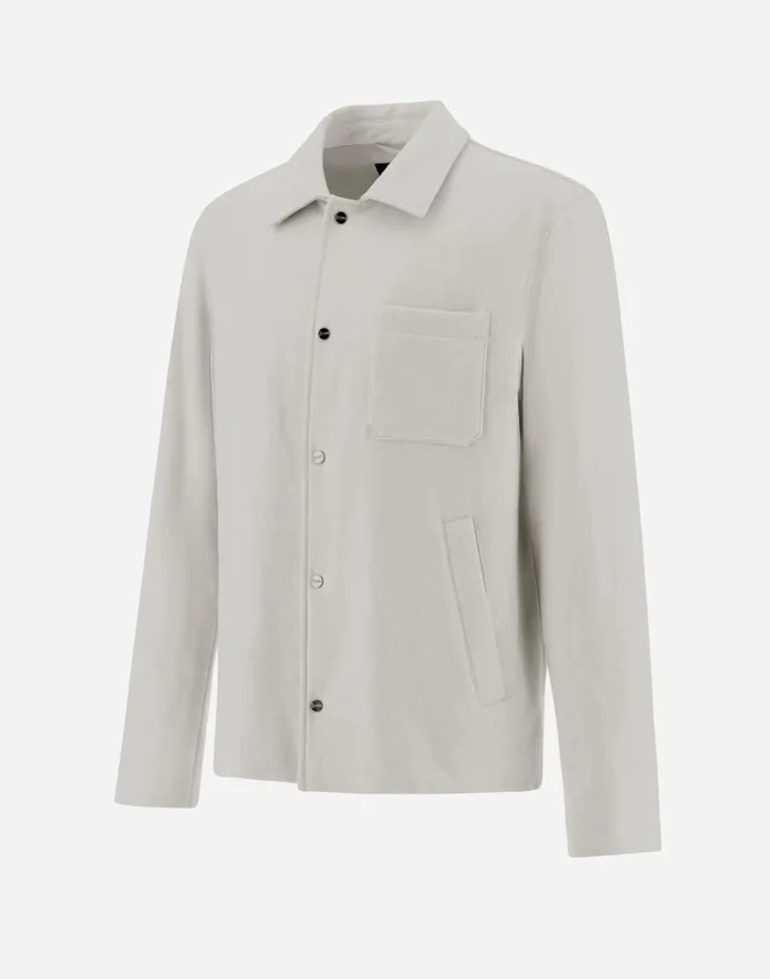 Herno SHIRT IN WOOL FLANNEL Chantilly Men Shackets