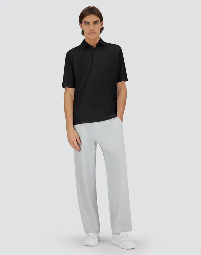 Herno SPRING ULTRALIGHT SCUBA POLO SHIRT Black Men Tshirts and Polo Shirts