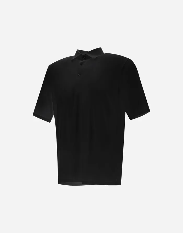Herno SPRING ULTRALIGHT SCUBA POLO SHIRT Black Men Tshirts and Polo Shirts