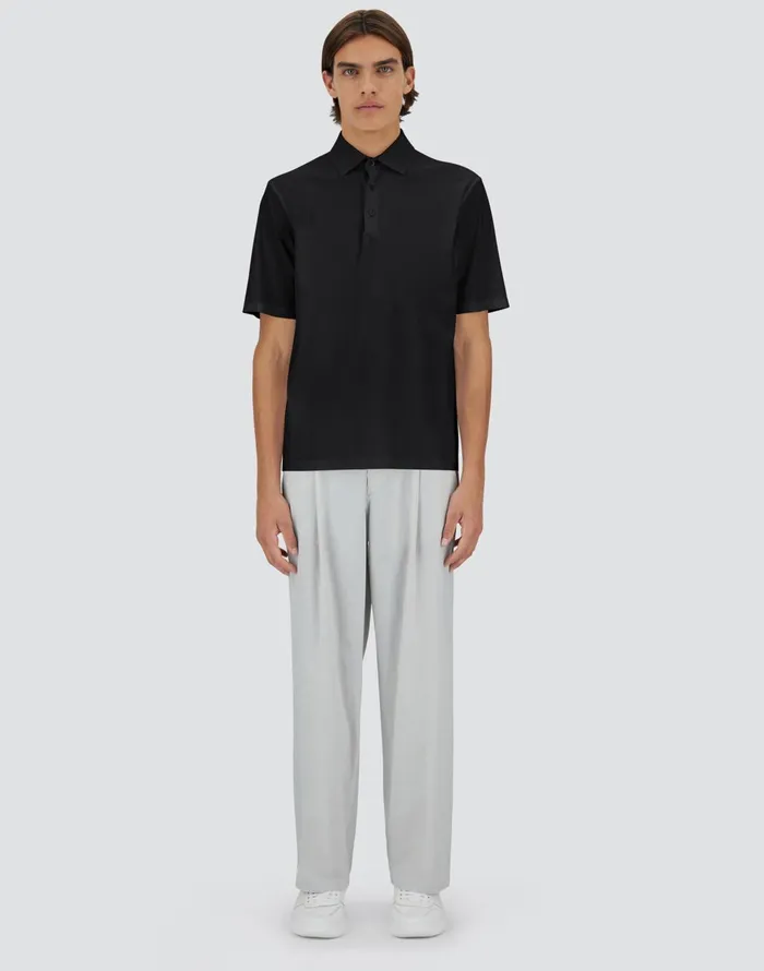Herno SPRING ULTRALIGHT SCUBA POLO SHIRT Black Men Tshirts and Polo Shirts