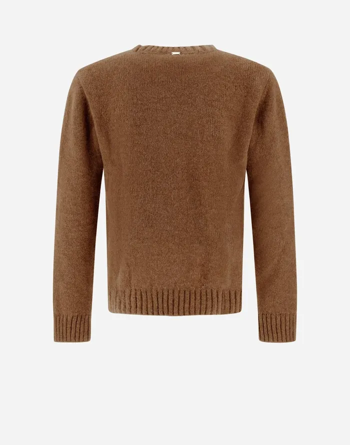 Herno SWEATER IN PLAINALPACA WOOL Earthenware Men Knitwear