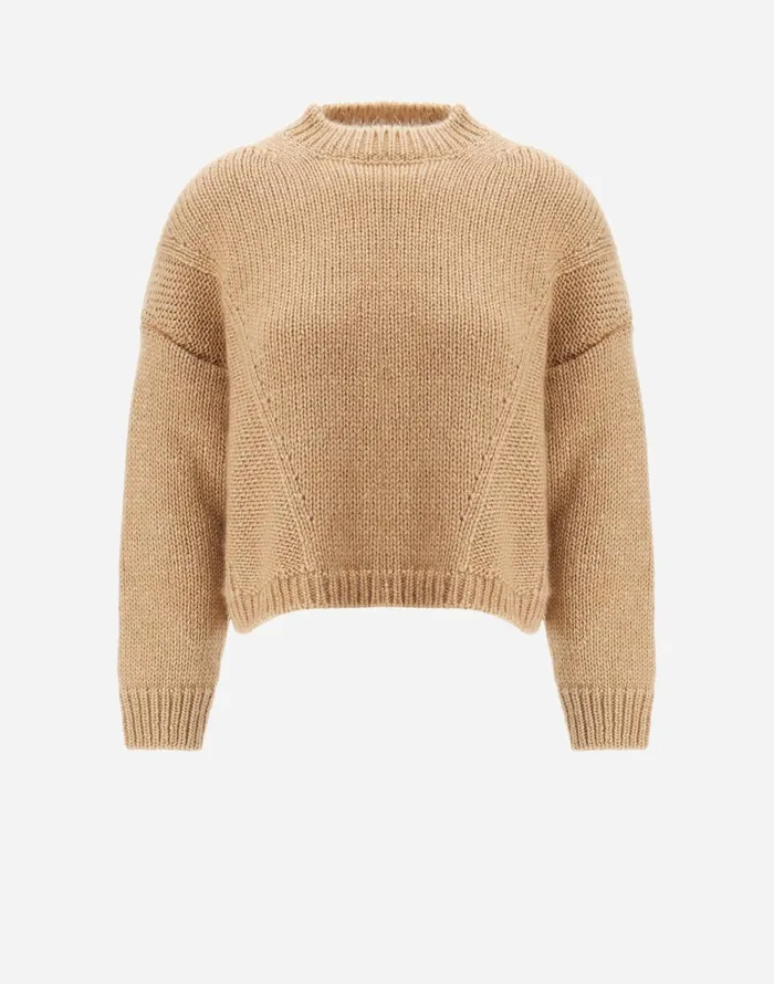 Herno SWEATER IN SULTAN KNIT Camel Women Sweaters and Cardigan