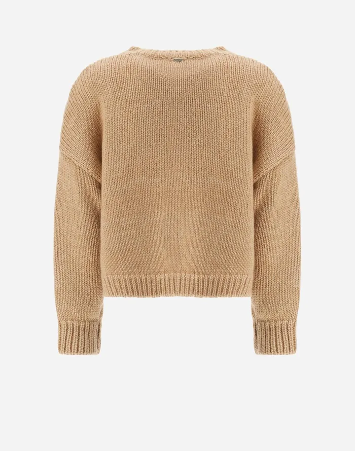 Herno SWEATER IN SULTAN KNIT Camel Women Sweaters and Cardigan