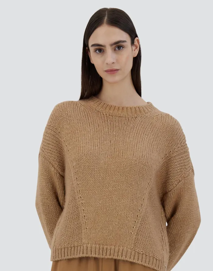 Herno SWEATER IN SULTAN KNIT Camel Women Sweaters and Cardigan