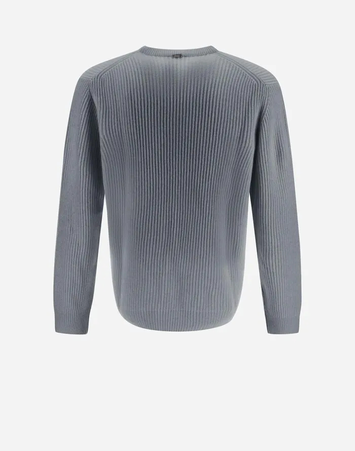 Herno SWEATER IN WOOL CASHMERE Grey Men Knitwear