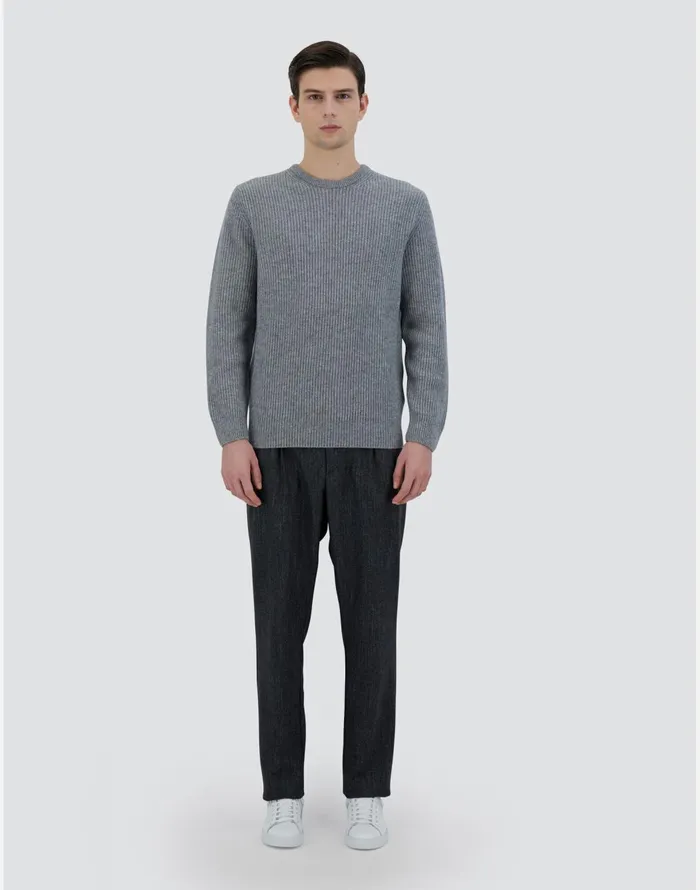 Herno SWEATER IN WOOL CASHMERE Grey Men Knitwear