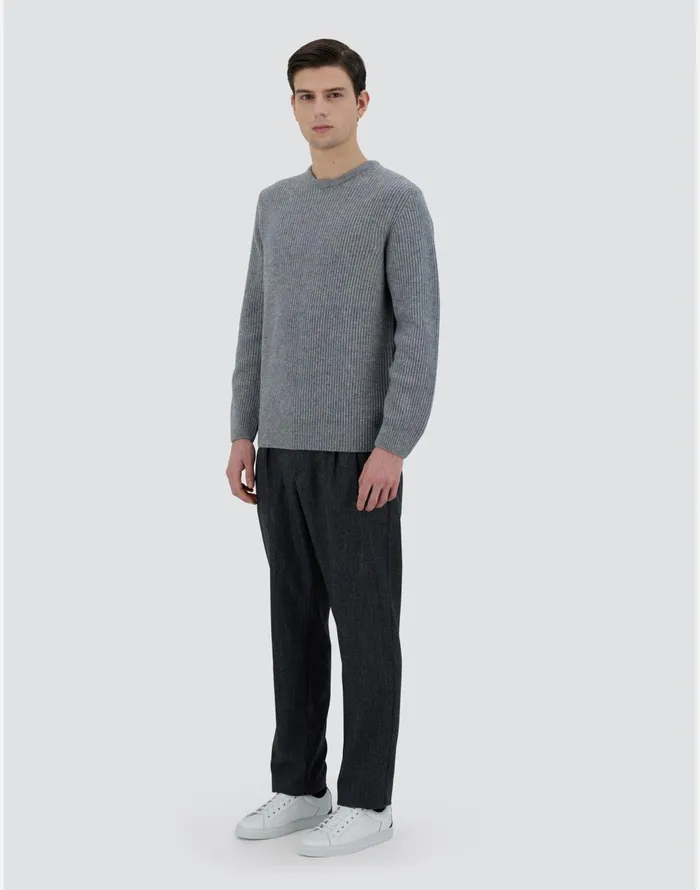 Herno SWEATER IN WOOL CASHMERE Grey Men Knitwear