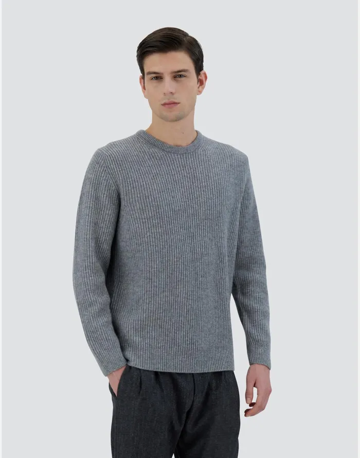 Herno SWEATER IN WOOL CASHMERE Grey Men Knitwear