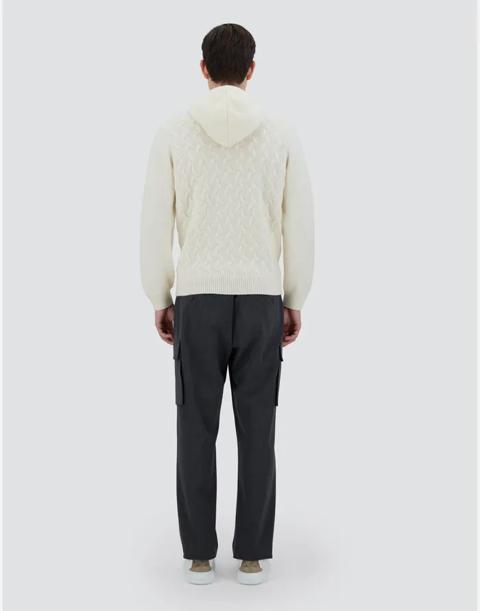 Herno SWEATSHIRT IN WOOL CASHMERE CABLE White Men Sweaters and Cardigan