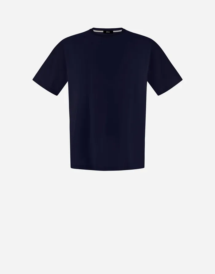Herno TSHIRT IN ESSENTIALJERSEY Navy Blue Men Tshirts and Polo Shirts