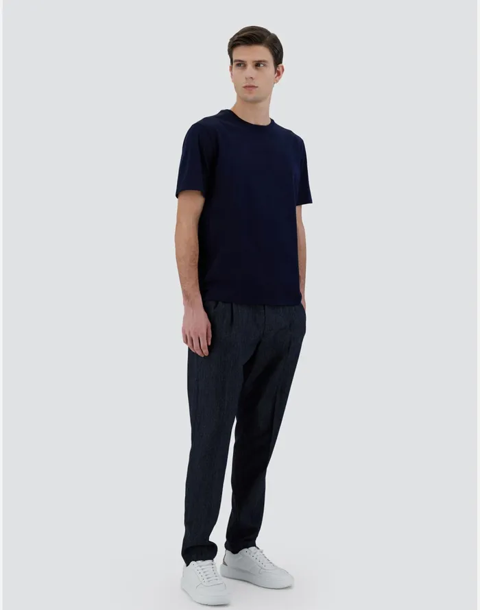 Herno TSHIRT IN ESSENTIALJERSEY Navy Blue Men Tshirts and Polo Shirts