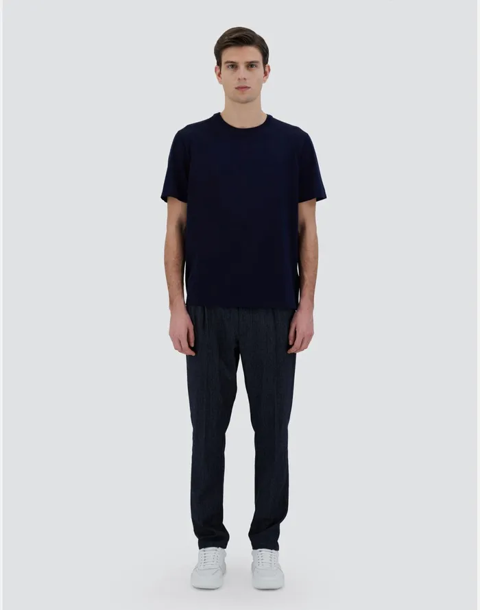 Herno TSHIRT IN ESSENTIALJERSEY Navy Blue Men Tshirts and Polo Shirts