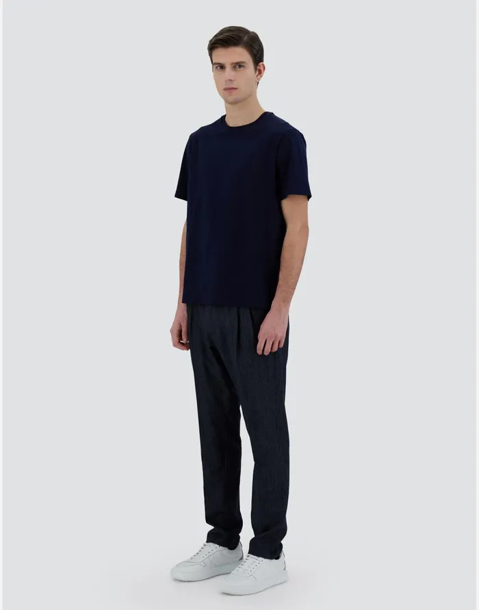 Herno TSHIRT IN ESSENTIALJERSEY Navy Blue Men Tshirts and Polo Shirts