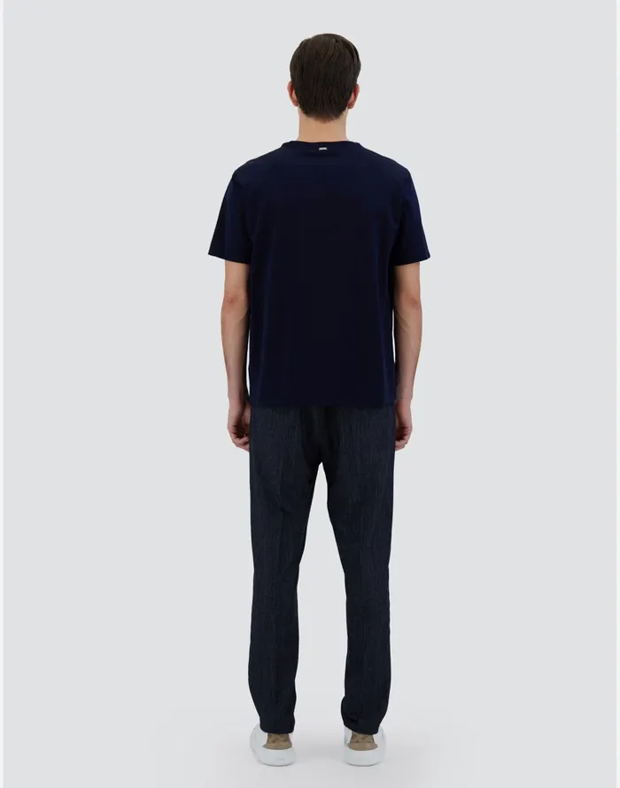 Herno TSHIRT IN ESSENTIALJERSEY Navy Blue Men Tshirts and Polo Shirts