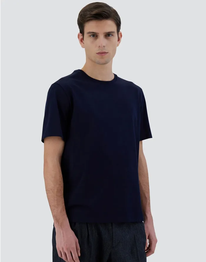 Herno TSHIRT IN ESSENTIALJERSEY Navy Blue Men Tshirts and Polo Shirts
