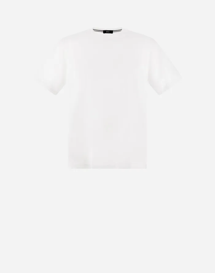 Herno TSHIRT IN ESSENTIALJERSEY White Men Tshirts and Polo Shirts