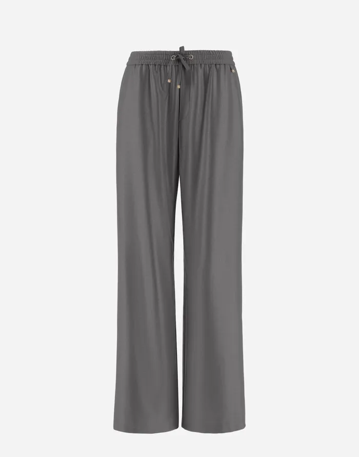 Herno TROUSERS IN METALLICFLANNEL EFFECT Grey Women Trousers