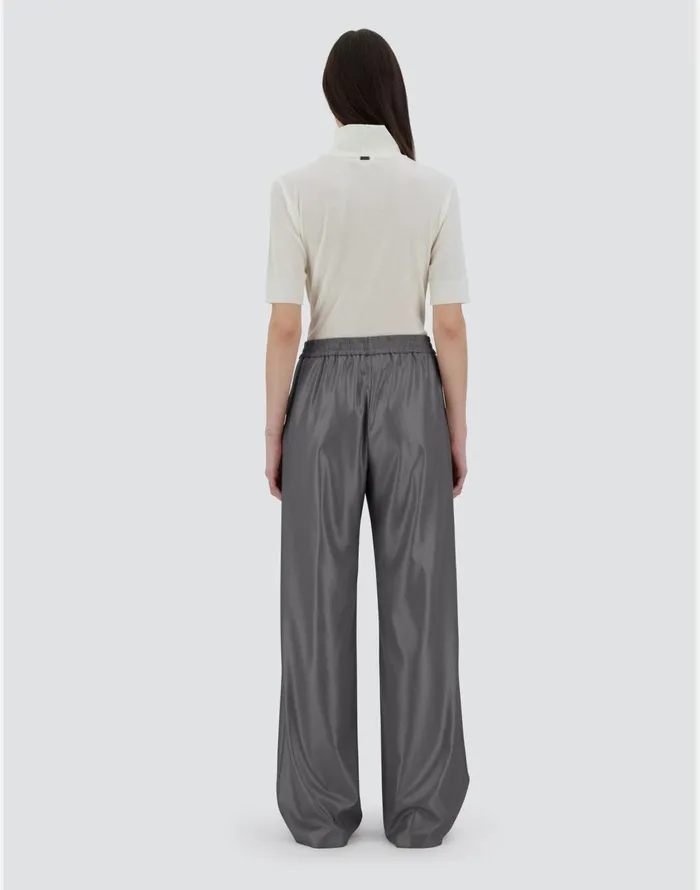 Herno TROUSERS IN METALLICFLANNEL EFFECT Grey Women Trousers