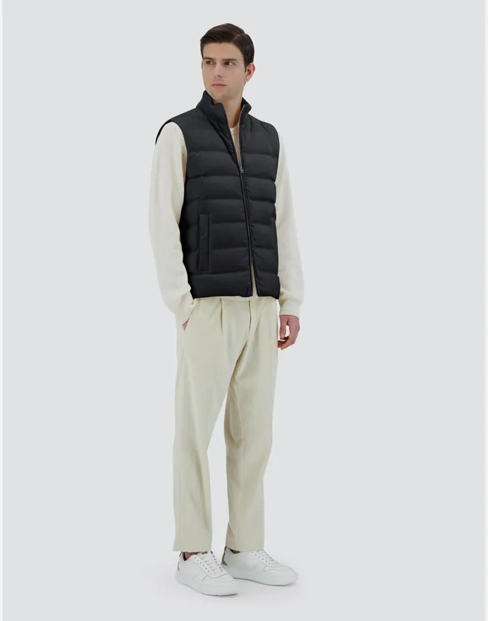 Herno VEST IN CASHMERE SILK AND KNIT Navy Blue Men Vests