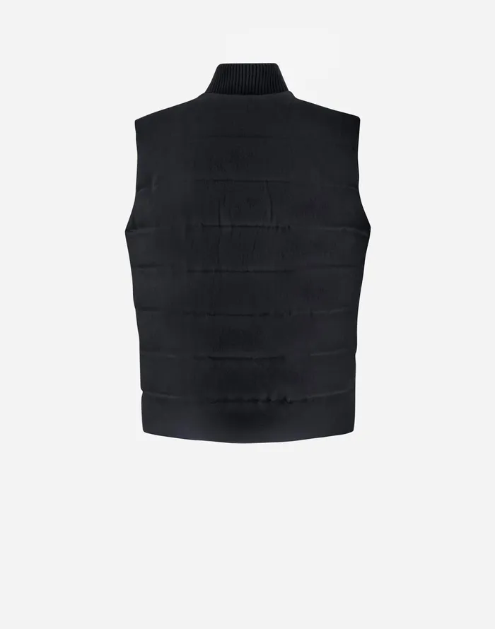 Herno VEST IN CASHMERE SILK AND KNIT Navy Blue Men Vests