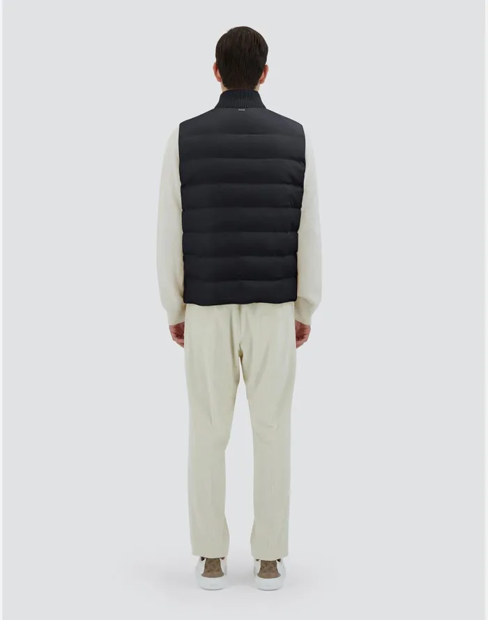 Herno VEST IN CASHMERE SILK AND KNIT Navy Blue Men Vests