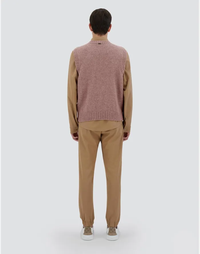 Herno VEST IN PLAINALPACA WOOL Pink Men Knitwear
