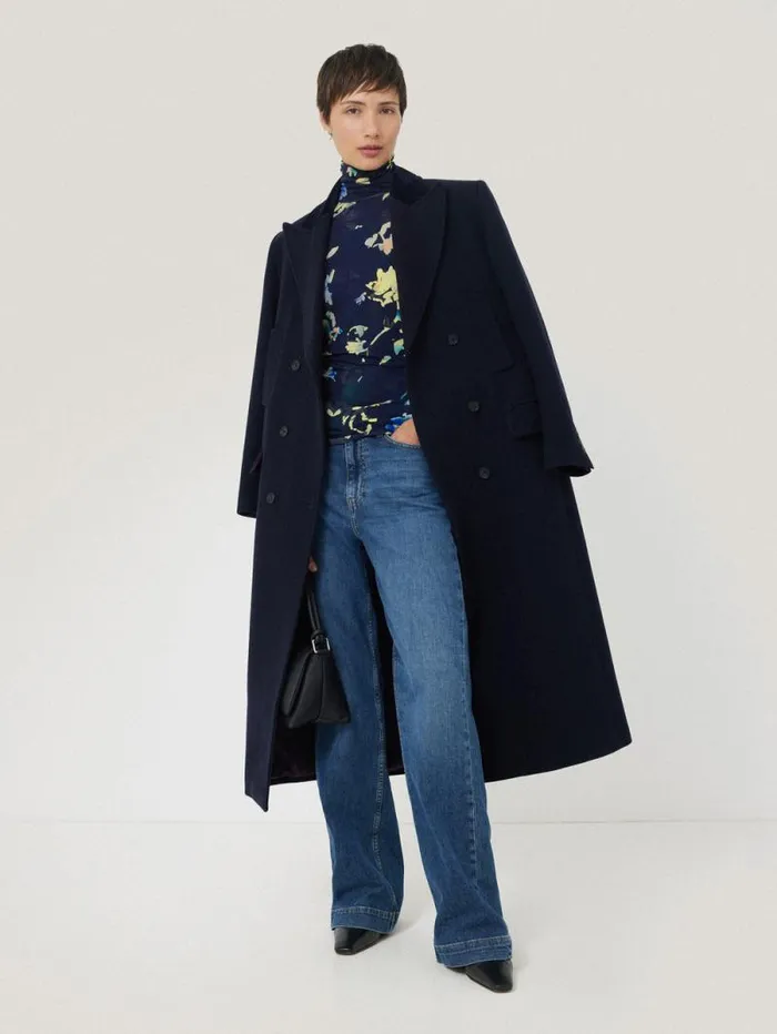 Hidden Floral Jersey Polo Navy Women Jigsaw Shirts and Tops