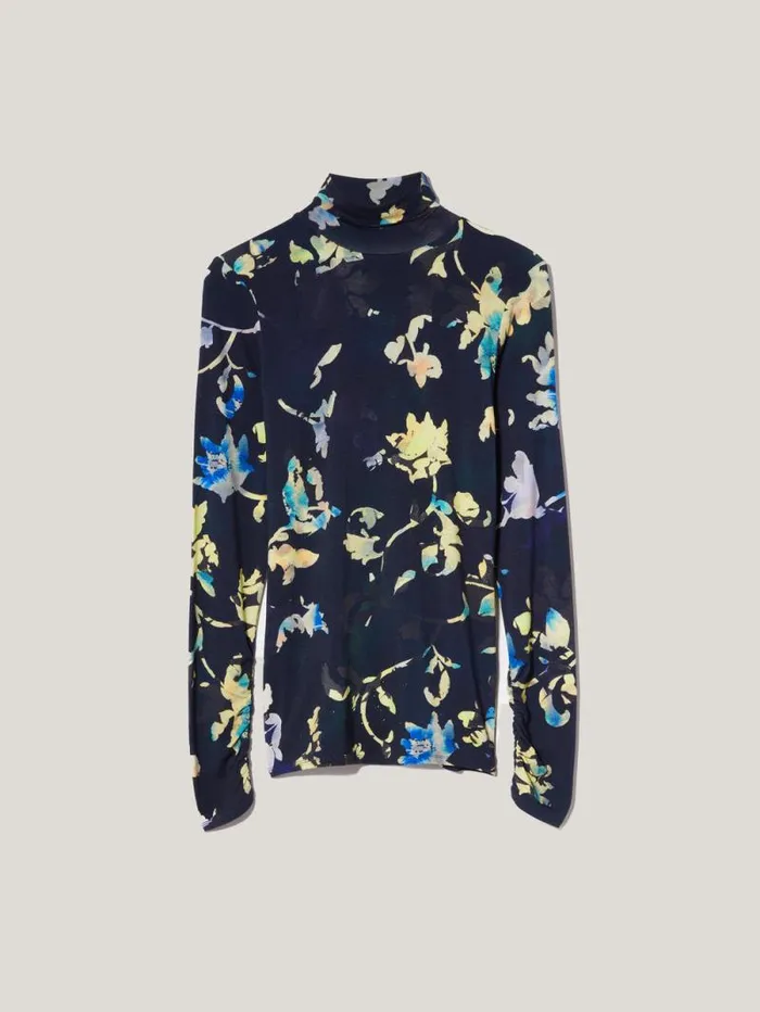 Hidden Floral Jersey Polo Navy Women Jigsaw Shirts and Tops