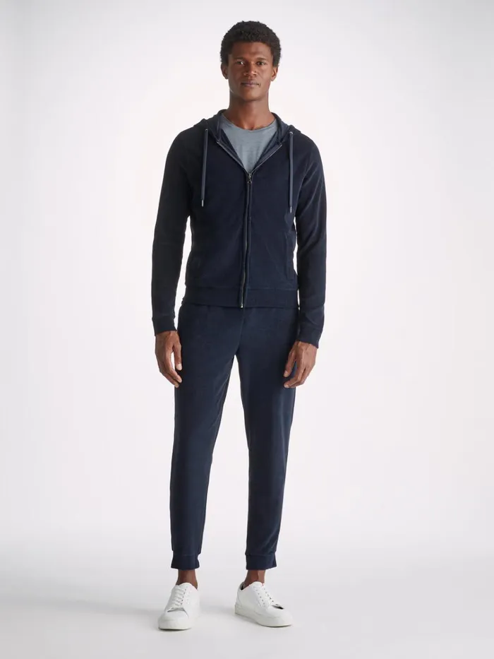 Hooded Tops Men Derek Rose Hoodie Isaac Terry Cotton Navy