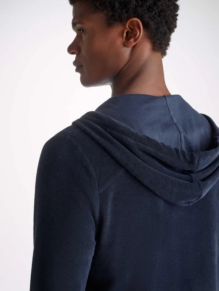 Hooded Tops Men Derek Rose Hoodie Isaac Terry Cotton Navy