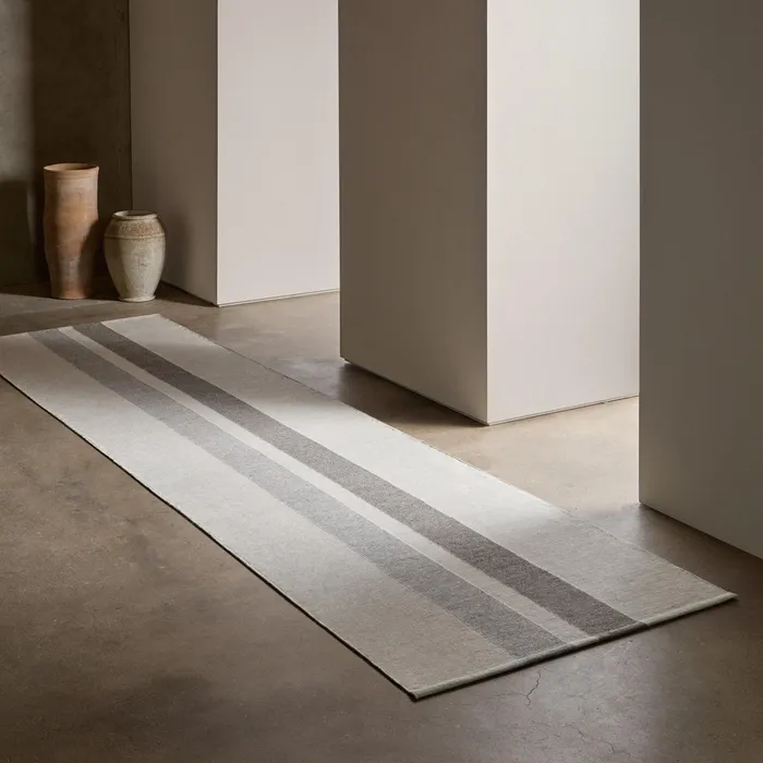 HOUSE James Perse Rugs Runners 35FT X 14FT Double Stripe Runner Naturalgrey