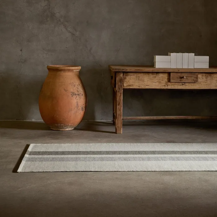 HOUSE James Perse Rugs Runners 35FT X 14FT Double Stripe Runner Naturalgrey