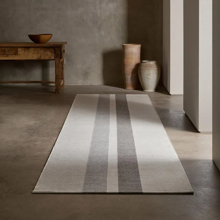 HOUSE James Perse Rugs Runners 35FT X 14FT Double Stripe Runner Naturalgrey