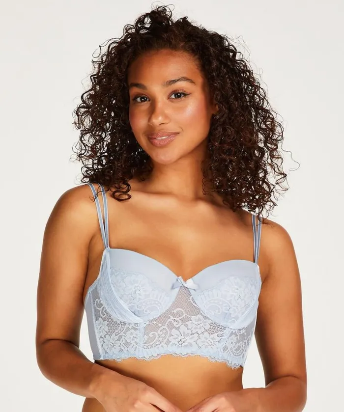 Hunkemller Catrin Padded Longline Underwired Bra 8211 Blue Blue 8211 Women