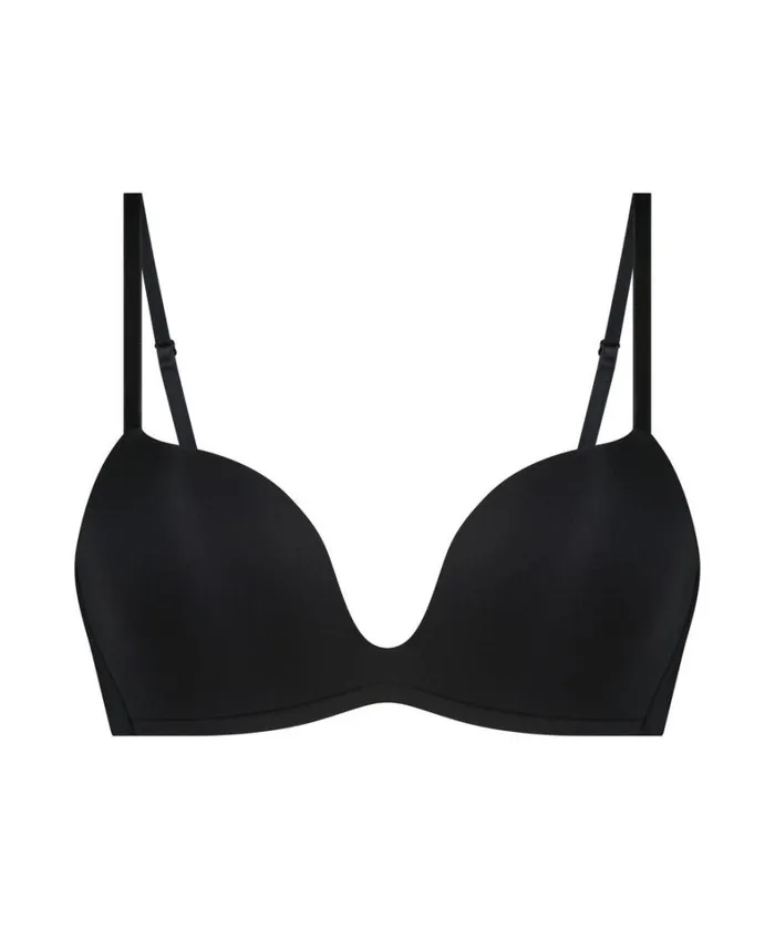 Hunkemller DeepV Padded Underwired PushUp Bra 8211 Black Black 8211 Women Hunkemller DeepV Padded Underwired PushUp Bra 8211 Black Black 8211 Women