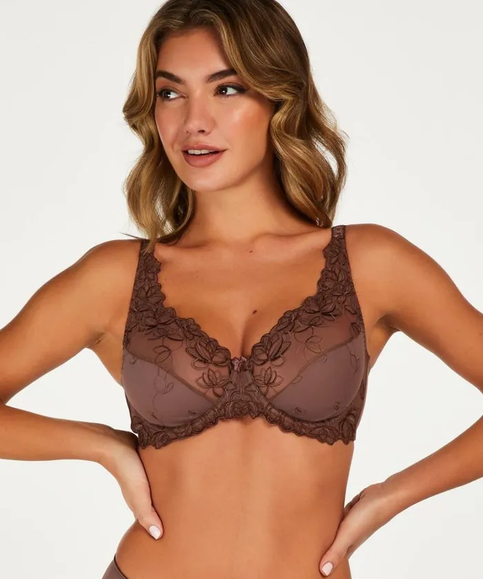 Hunkemller Diva NonPadded Underwired Bra 8211 Brown Brown 8211 Women