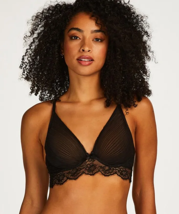 Hunkemller Elissa NonPadded Longline Underwired Bra 8211 Black Black 8211 Women