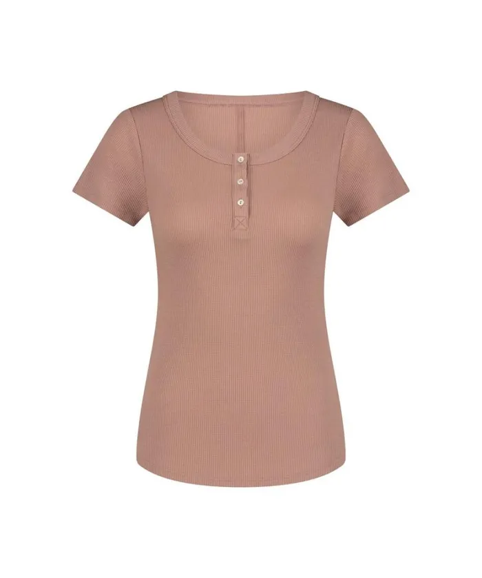 Hunkemller Henley Pyjama Top 8211 Brown Brown 8211 Women Hunkemller Henley Pyjama Top 8211 Brown Brown 8211 Women