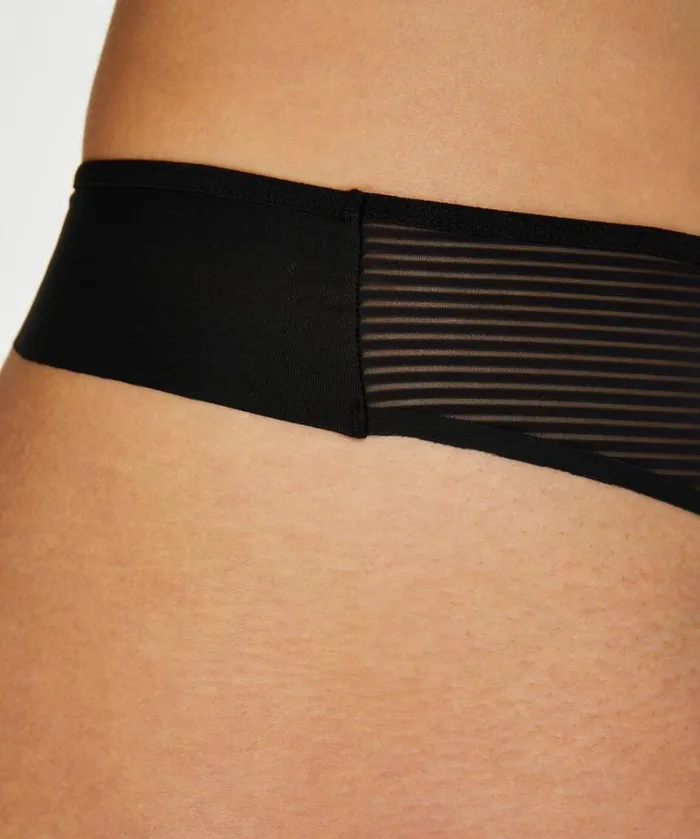 Hunkemller Invisible Thong Stripe Mesh 8211 Black Black 8211 Women