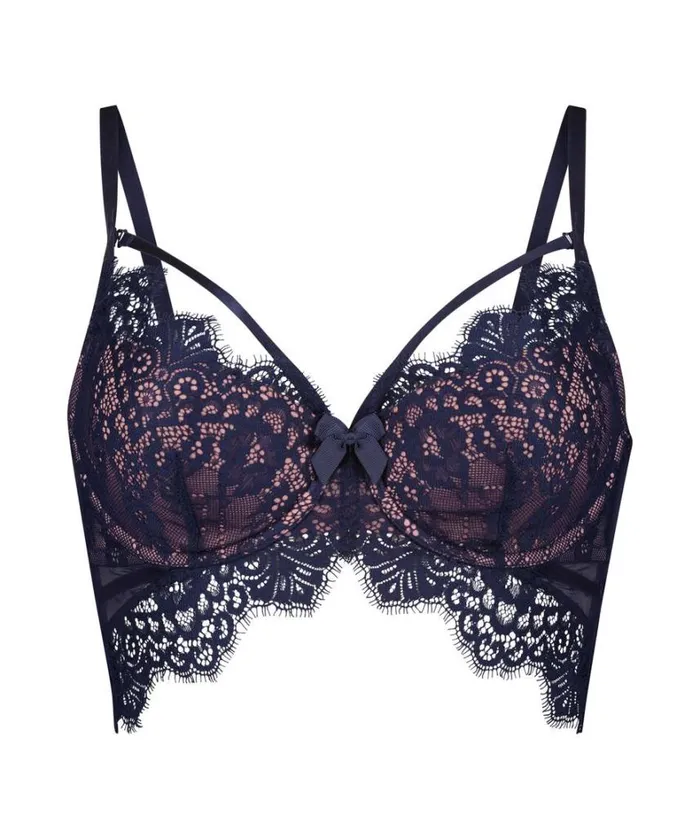 Hunkemller Marilee Padded Underwired Longline Bra 8211 Blue Blue 8211 Women