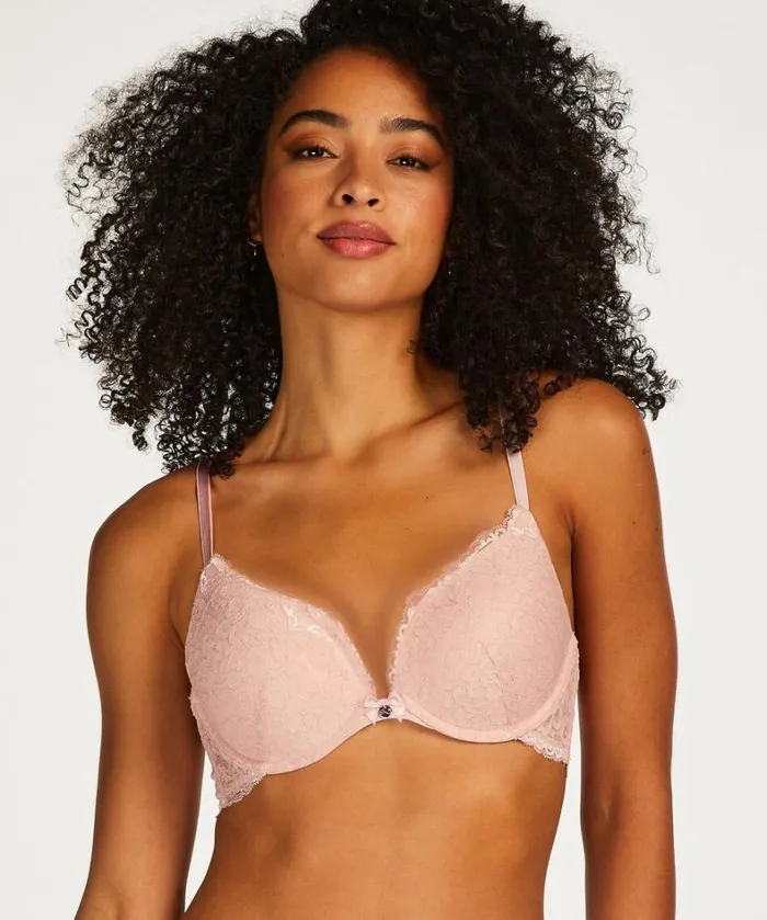 Hunkemller Marine Padded PushUp Underwired Bra 8211 Pink Pink 8211 Women
