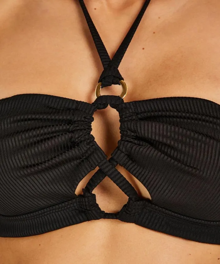 Hunkemller Nero Rib Bikini Top 8211 Black Black 8211 Women Hunkemller Nero Rib Bikini Top 8211 Black Black 8211 Women