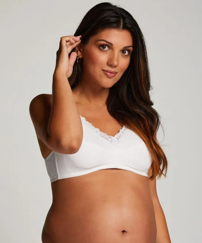 Hunkemller NonPadded Nursing Bra 8211 White White 8211 Women