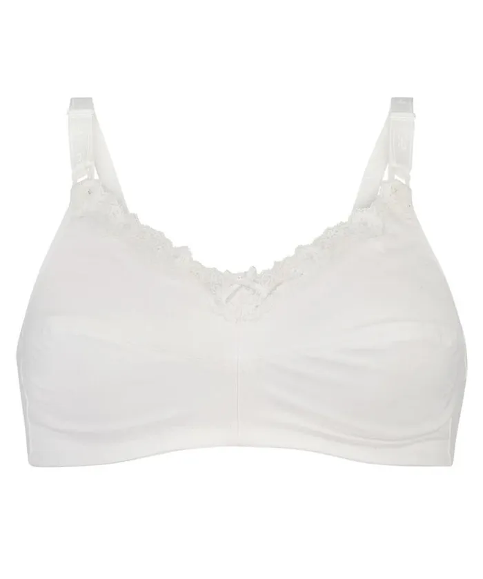 Hunkemller NonPadded Nursing Bra 8211 White White 8211 Women