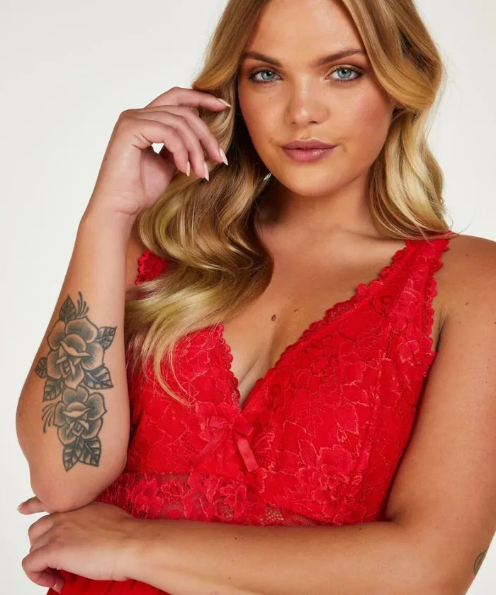 Hunkemller Nora Lace Slip Dress 8211 Red Red 8211 Women