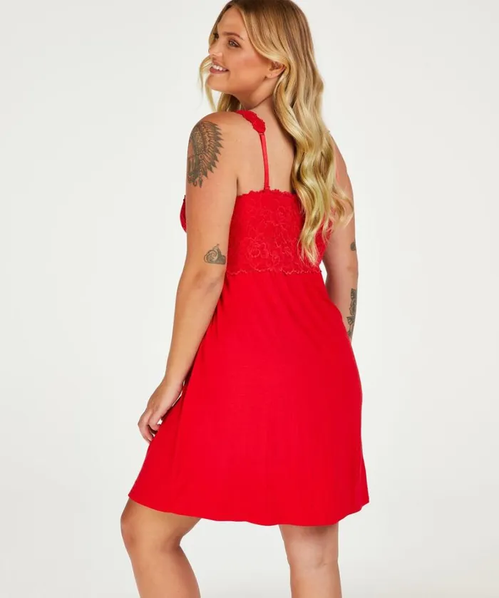 Hunkemller Nora Lace Slip Dress 8211 Red Red 8211 Women