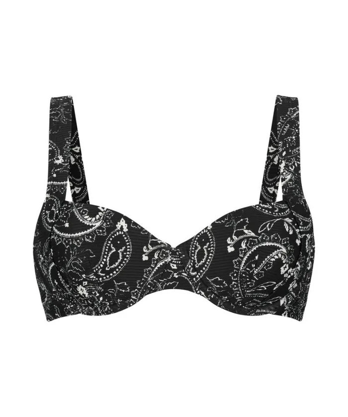 Hunkemller Paisley Padded Underwired Bikini Top 8211 Black Black 8211 Women Hunkemller Paisley Padded Underwired Bikini Top 8211 Black Black 8211 Women
